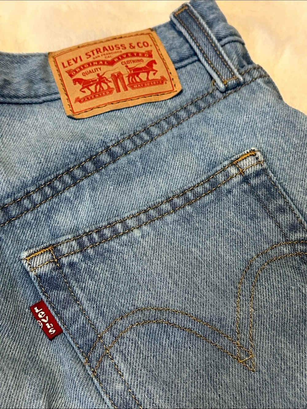 Women's Light Blue Denim Frayed Hem Shorts